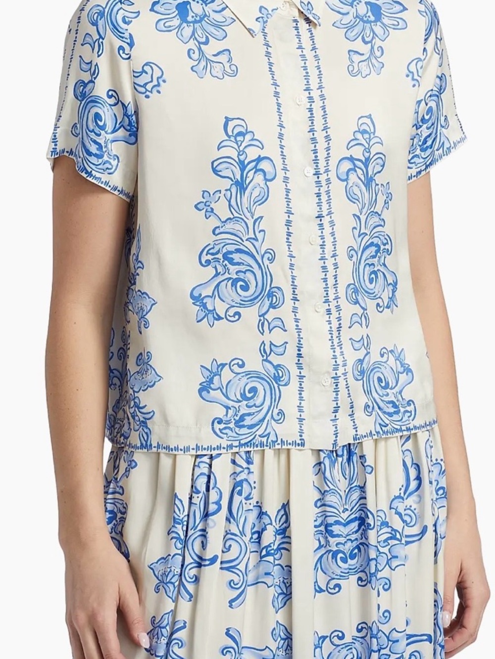 Johnny Was Kenzie Floral Print Shirt and Skirt Set - Picture 4 of 13